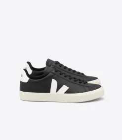 Women VEJA CAMPO LEATHER BLACK WHITE