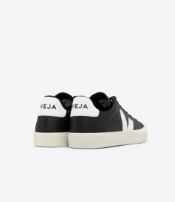 Women VEJA CAMPO LEATHER BLACK WHITE