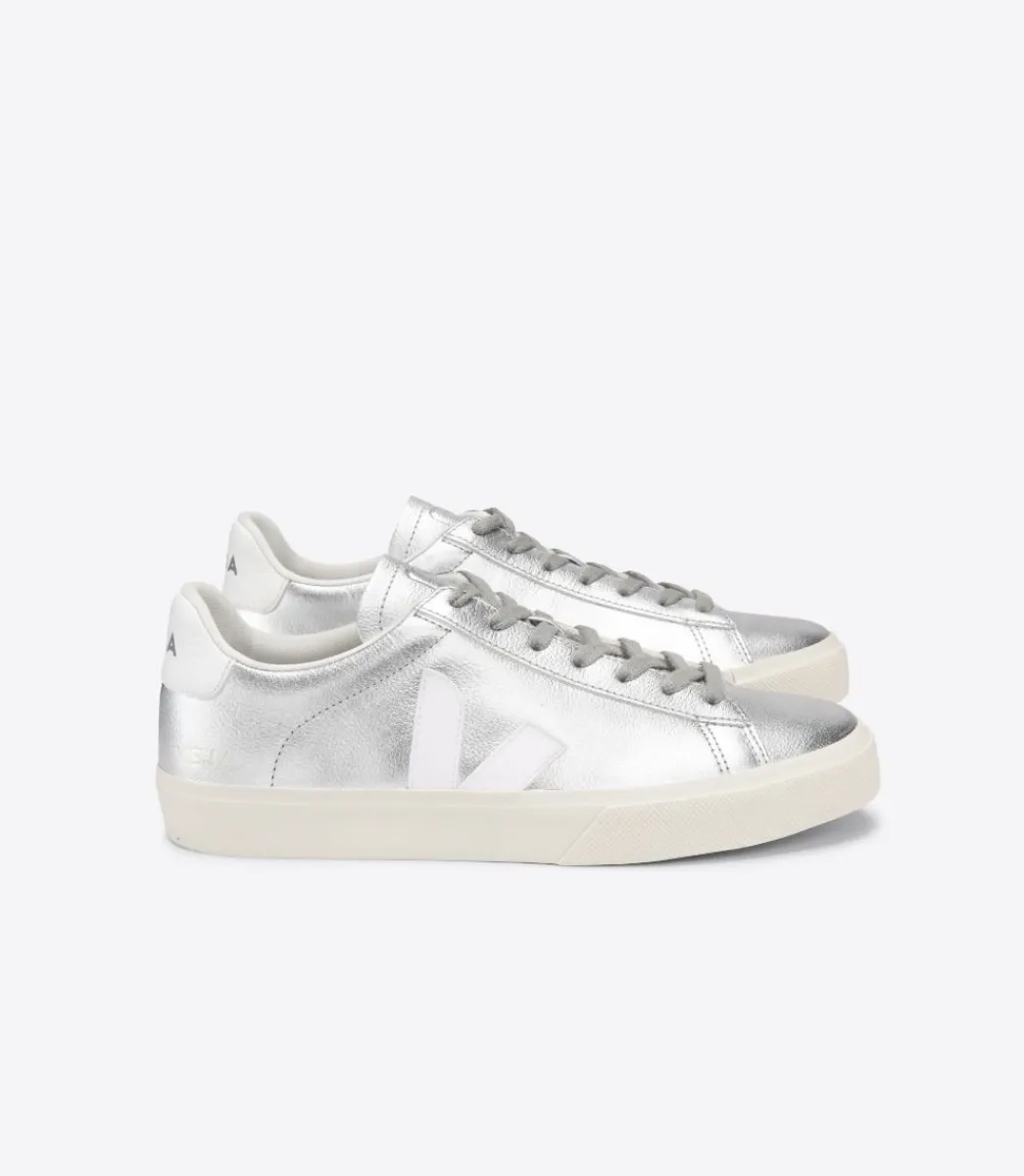 Women VEJA CAMPO LEATHER SILVER WHITE
