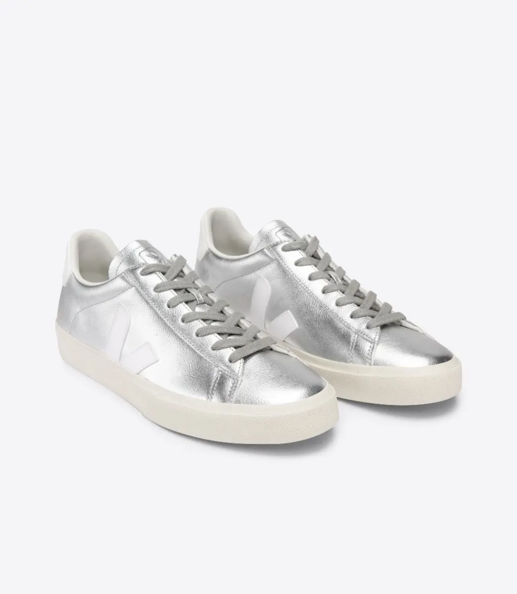 Women VEJA CAMPO LEATHER SILVER WHITE