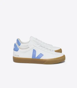 Women VEJA CAMPO LEATHER WHITE AQUA NATURAL