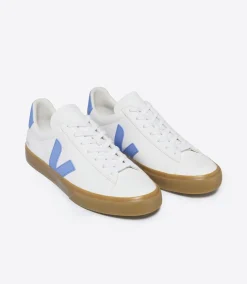 Women VEJA CAMPO LEATHER WHITE AQUA NATURAL