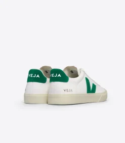 Women VEJA CAMPO LEATHER WHITE EMERAUDE