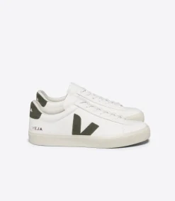 Women VEJA CAMPO LEATHER WHITE KAKI