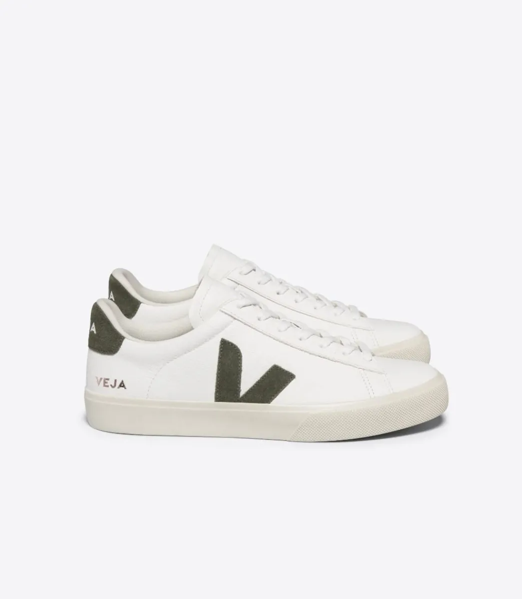 Women VEJA CAMPO LEATHER WHITE KAKI