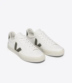 Women VEJA CAMPO LEATHER WHITE KAKI