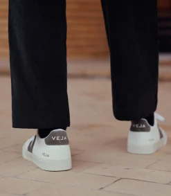 Women VEJA CAMPO LEATHER WHITE KAKI