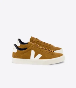 Women VEJA CAMPO SUEDE CAMEL WHITE