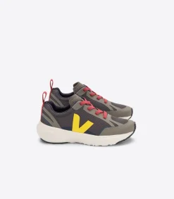 Kids VEJA CANARY ELASTIC LACES ALVEOMESH GRAFITE TONIC