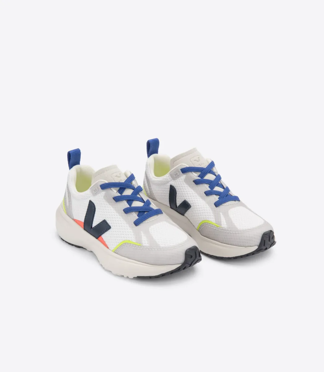 Kids VEJA CANARY ELASTIC LACES ALVEOMESH WHITE NAUTICO