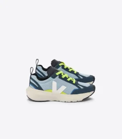 Kids VEJA CANARY ELASTIC LACES ALVEOMESH STEEL WHITE