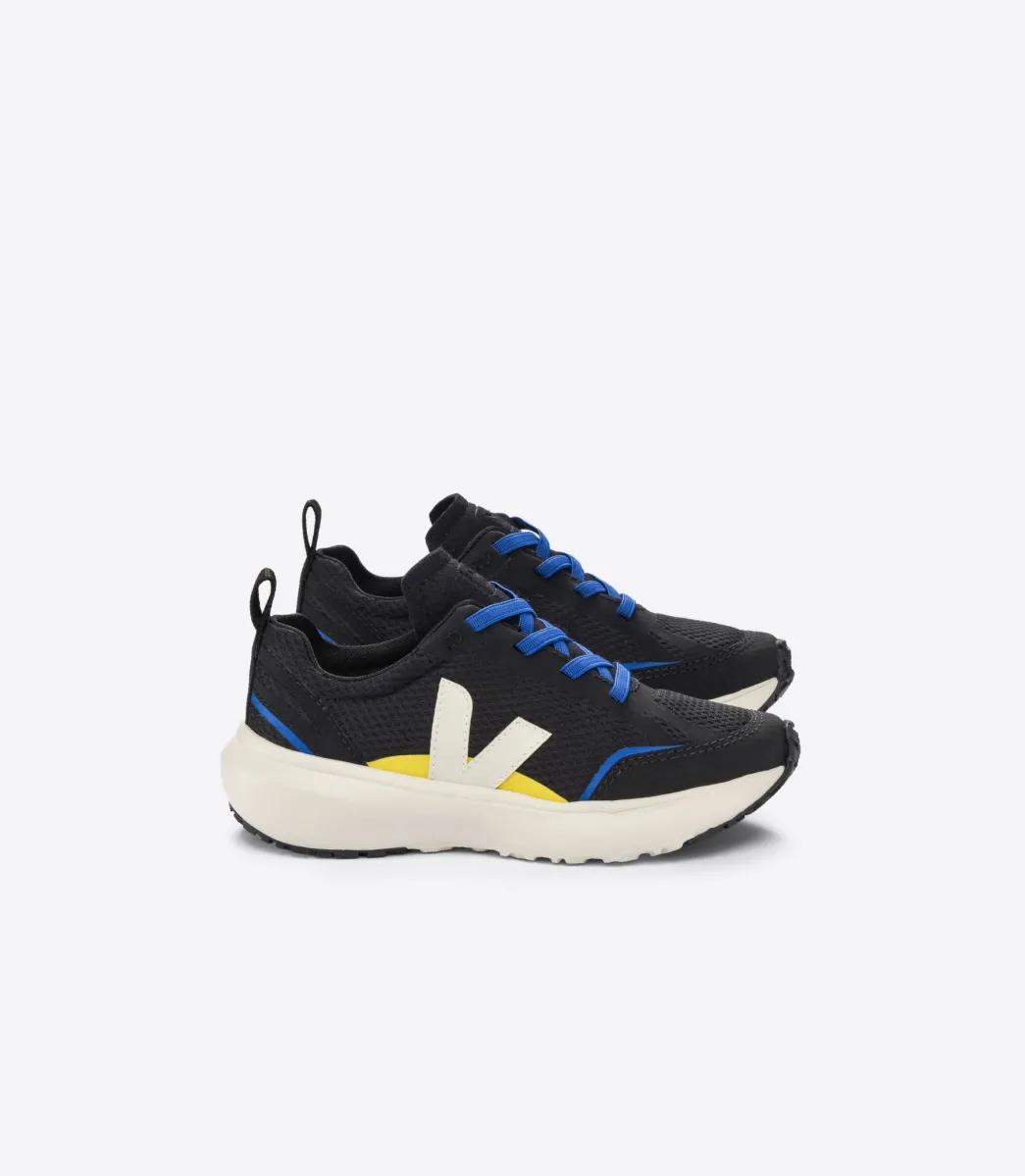 Kids VEJA CANARY ELASTIC LACES ALVEOMESH BLACK PIERRE