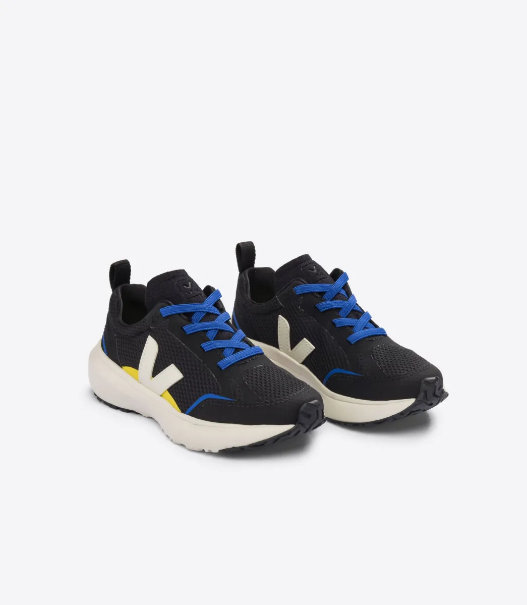 Kids VEJA CANARY ELASTIC LACES ALVEOMESH BLACK PIERRE