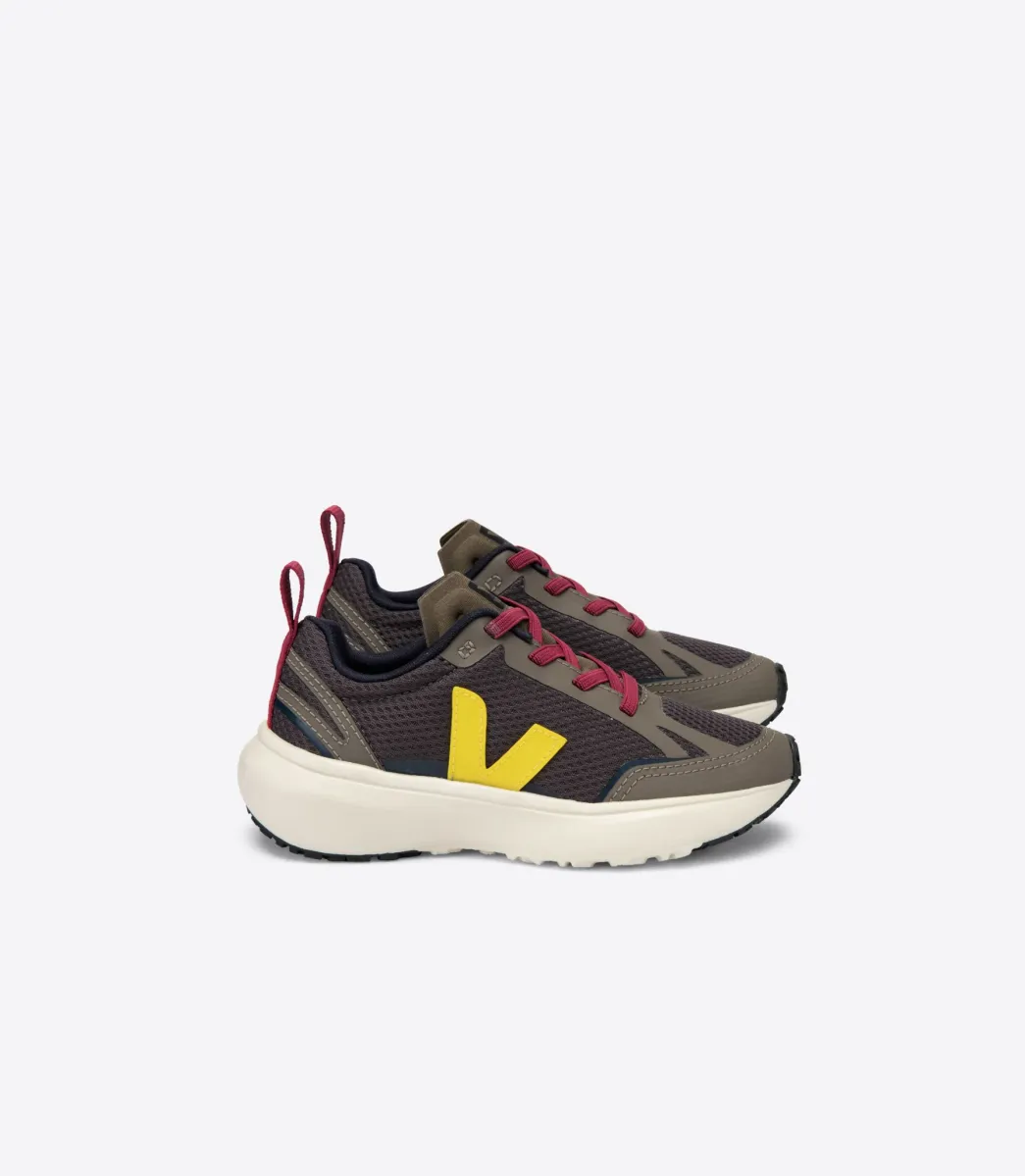 Kids VEJA CANARY ELASTIC LACES ALVEOMESH GRAFITE TONIC