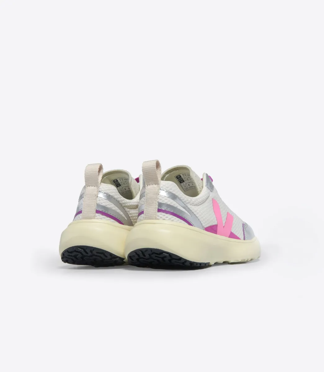 Kids VEJA CANARY LIGHT ALVEOMESH GRAVEL MALIBU SILVER