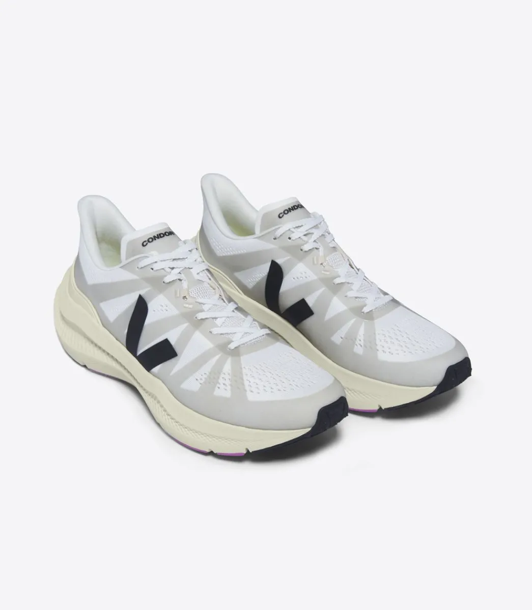 Women VEJA CONDOR 3 ENGINEERED-MESH WHITE BLACK