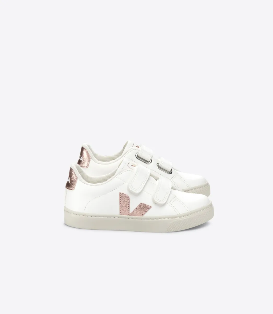 Kids VEJA ESPLAR FURED LEATHER WHITE NACRE