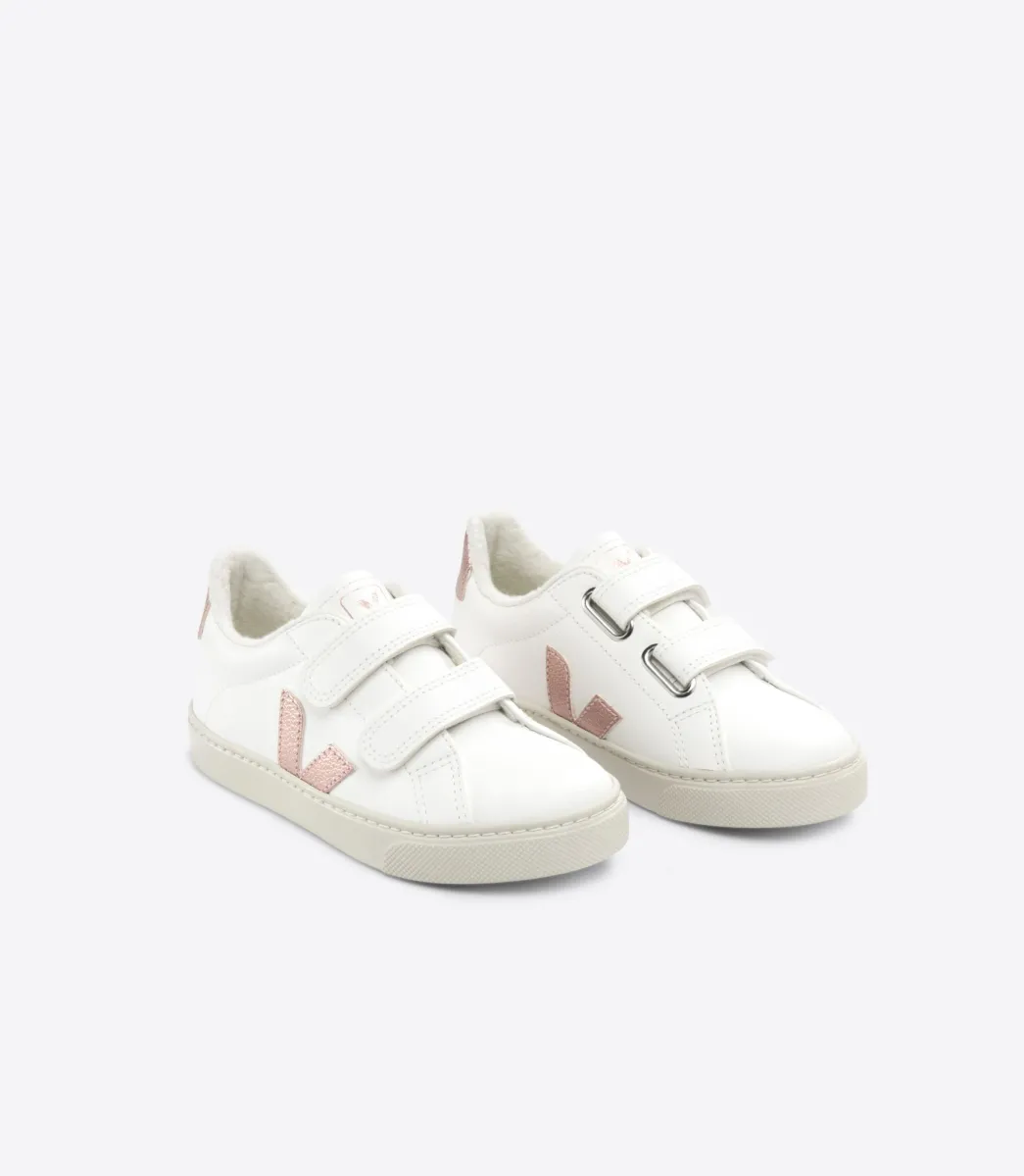 Kids VEJA ESPLAR FURED LEATHER WHITE NACRE