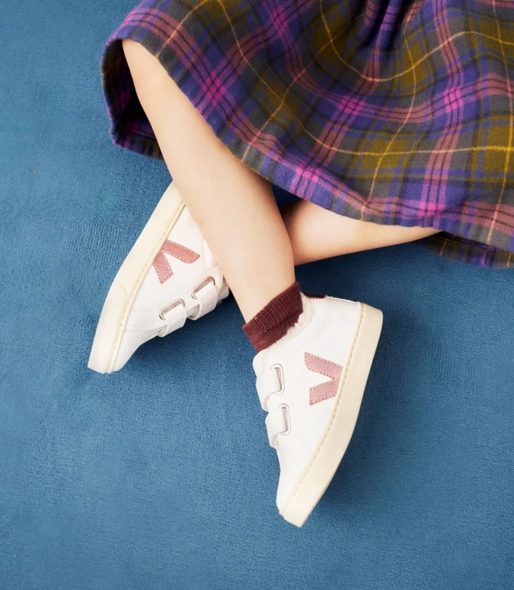 Kids VEJA ESPLAR FURED LEATHER WHITE NACRE