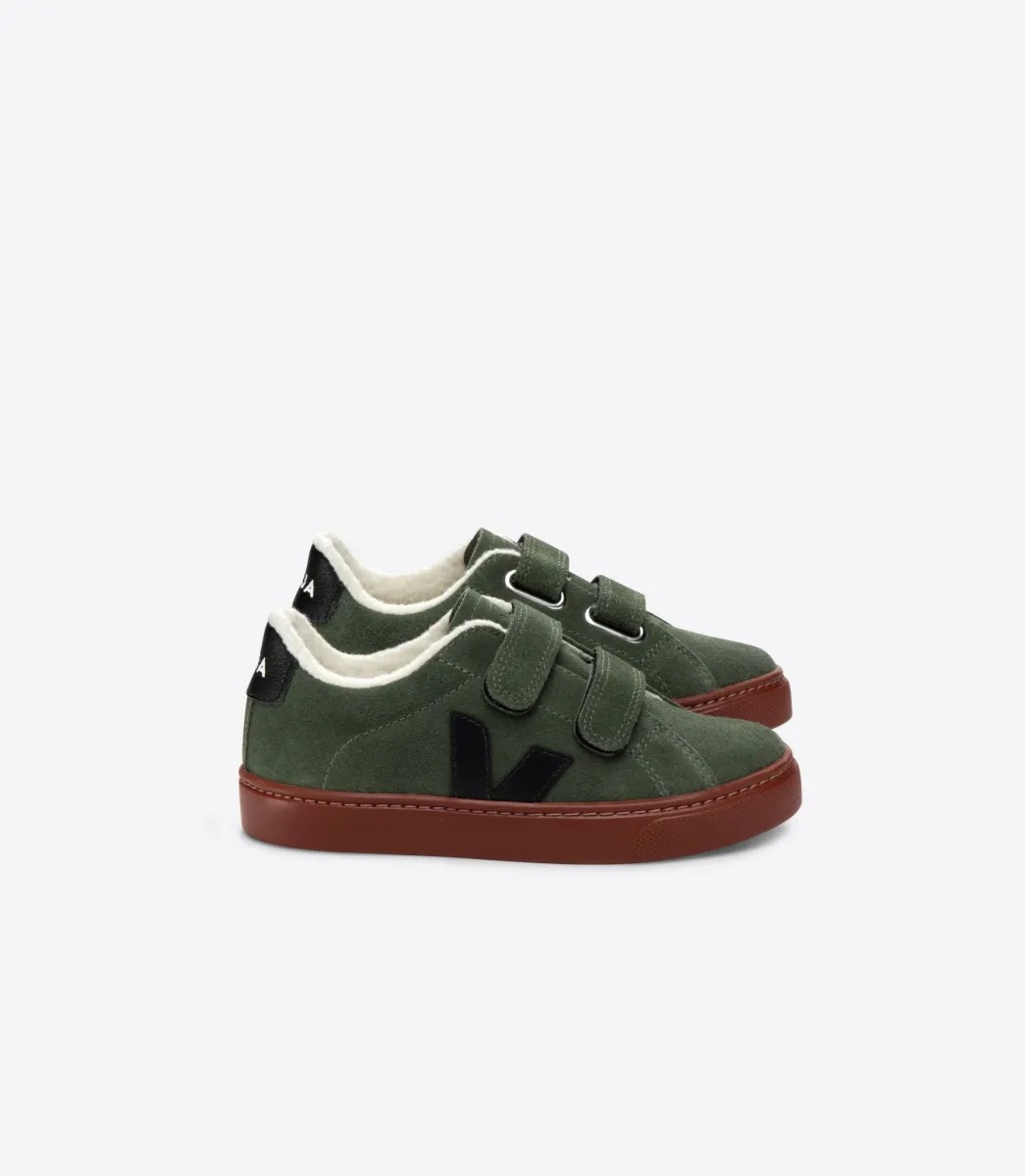 Kids VEJA ESPLAR FURED SUEDE MUD BLACK