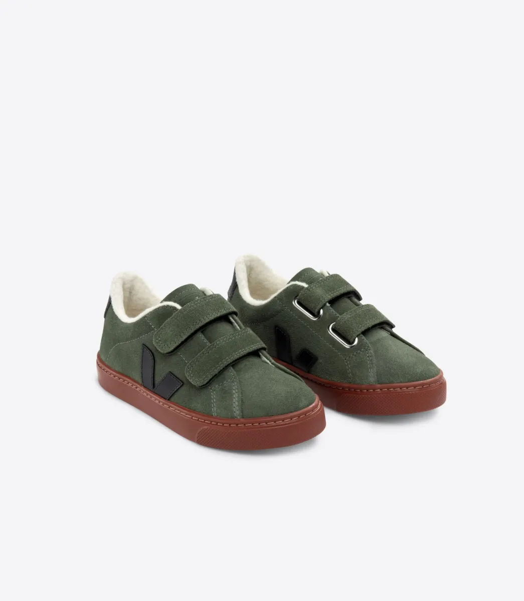 Kids VEJA ESPLAR FURED SUEDE MUD BLACK