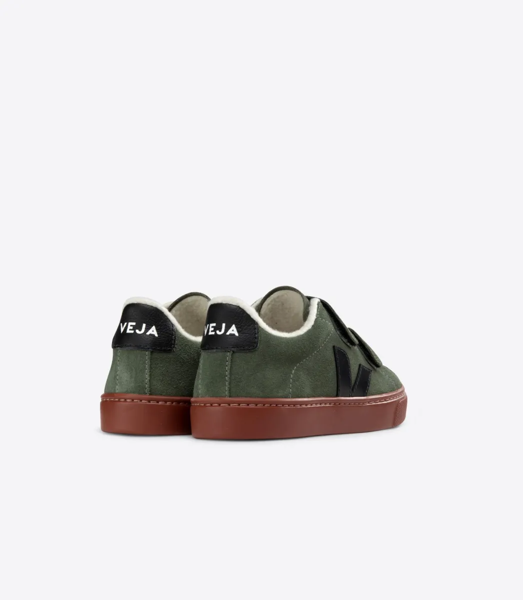 Kids VEJA ESPLAR FURED SUEDE MUD BLACK