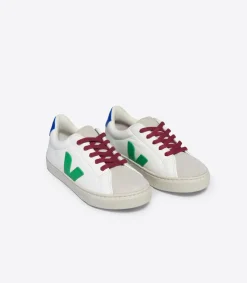Kids VEJA ESPLAR LACES LEATHER WHITE LEAF PAROS