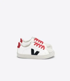 Kids VEJA ESPLAR LACES LEATHER WHITE NAUTICO PEKIN