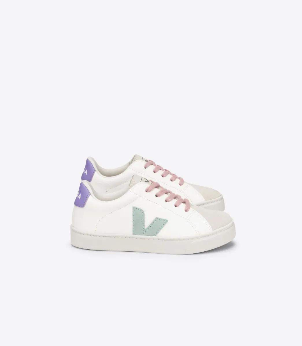 Kids VEJA ESPLAR LACES LEATHER WHITE MATCHA LAVANDE