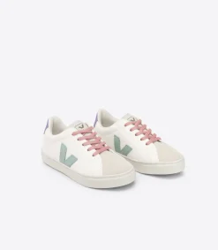 Kids VEJA ESPLAR LACES LEATHER WHITE MATCHA LAVANDE