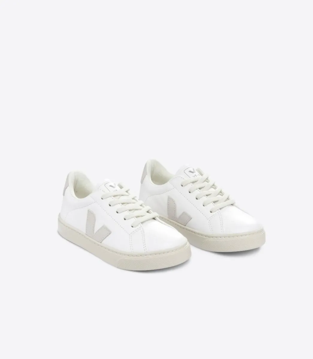 Kids VEJA ESPLAR LACES LEATHER WHITE NATURAL