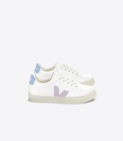 Kids VEJA ESPLAR LACES LEATHER WHITE PARME STEEL