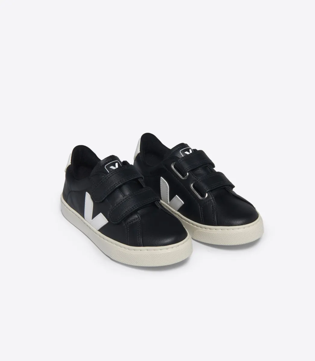 Kids VEJA ESPLAR LEATHER BLACK WHITE