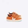Kids VEJA ESPLAR LEATHER PUMPKIN WHITE