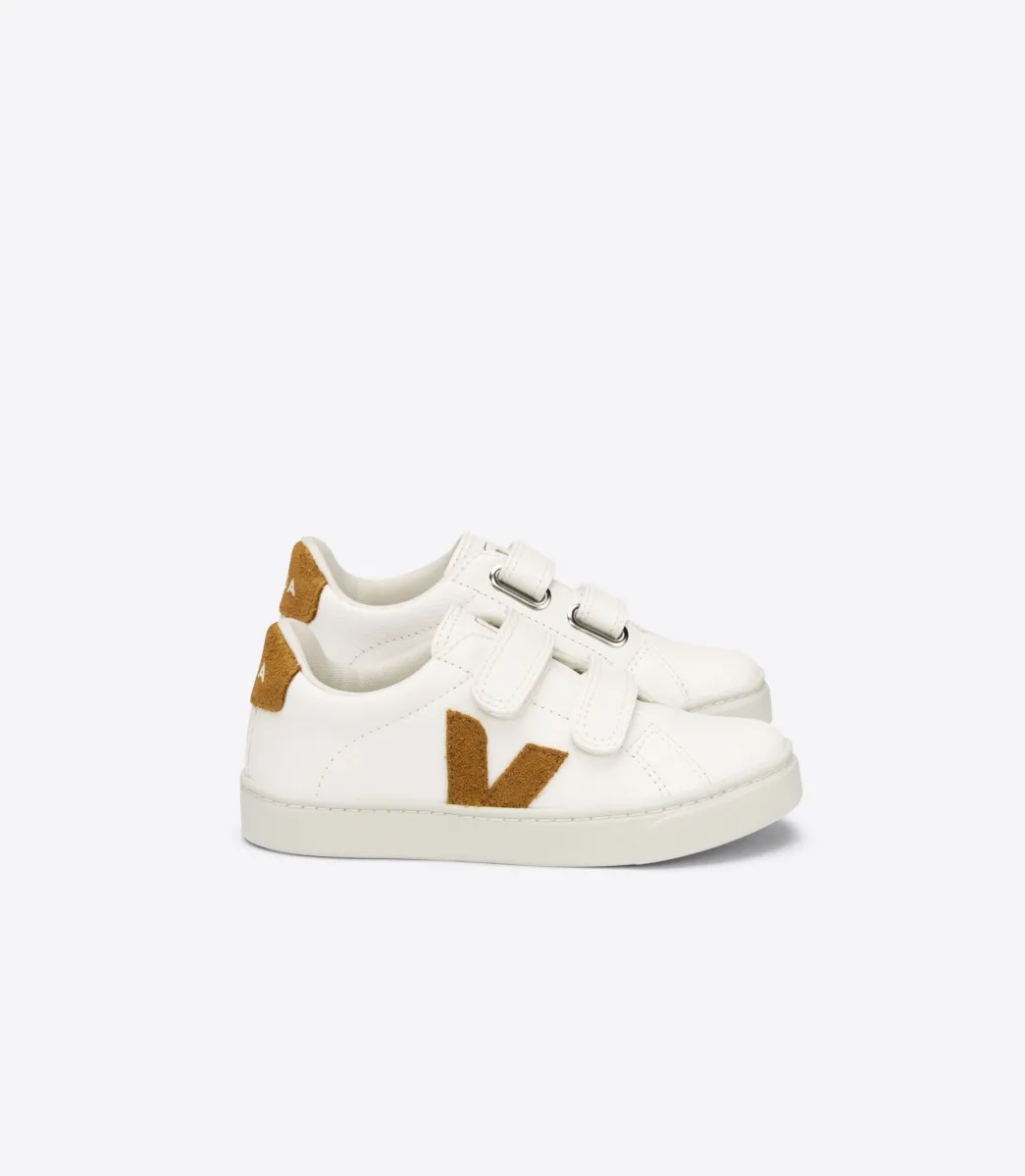 Kids VEJA ESPLAR LEATHER WHITE CAMEL