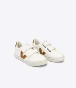 Kids VEJA ESPLAR LEATHER WHITE CAMEL