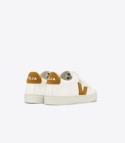 Kids VEJA ESPLAR LEATHER WHITE CAMEL