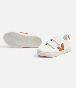 Kids VEJA ESPLAR LEATHER WHITE CAMEL