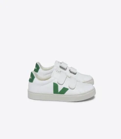 Kids VEJA ESPLAR LEATHER WHITE EMERAUDE