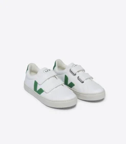 Kids VEJA ESPLAR LEATHER WHITE EMERAUDE
