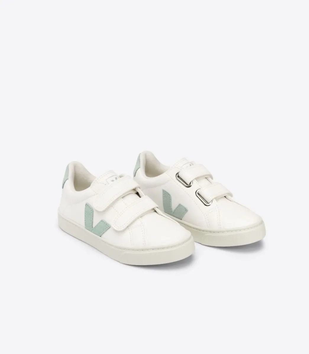 Kids VEJA ESPLAR LEATHER WHITE MATCHA