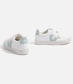 Kids VEJA ESPLAR LEATHER WHITE MATCHA