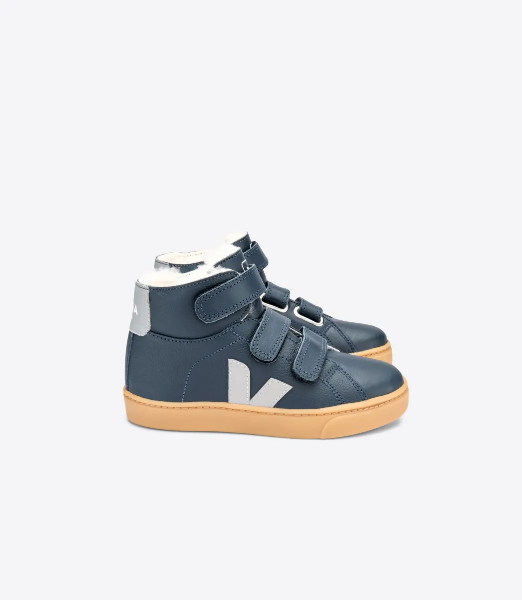 Kids VEJA ESPLAR MID FURED LEATHER NAUTICO OXFORD GREY