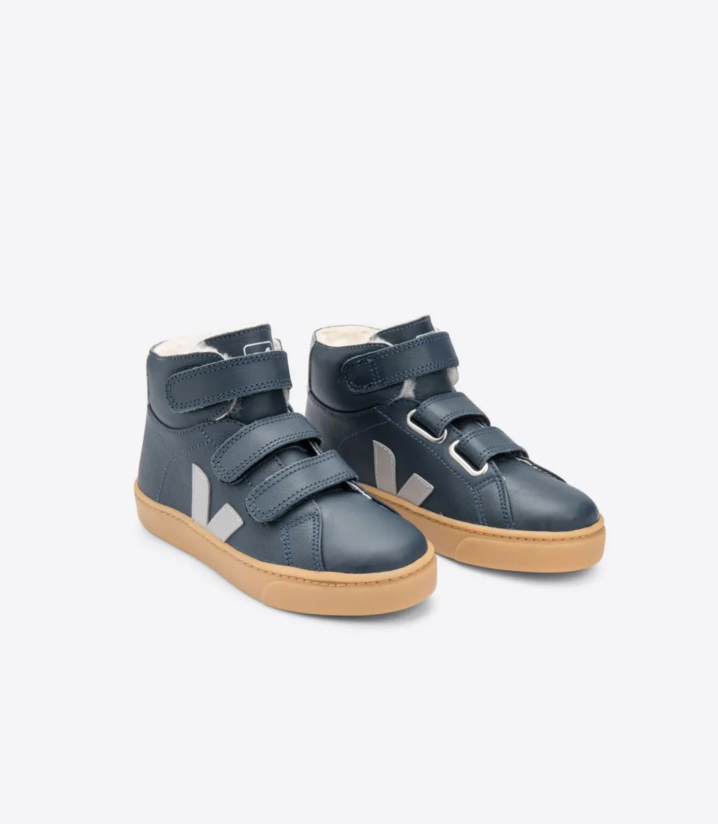 Kids VEJA ESPLAR MID FURED LEATHER NAUTICO OXFORD GREY