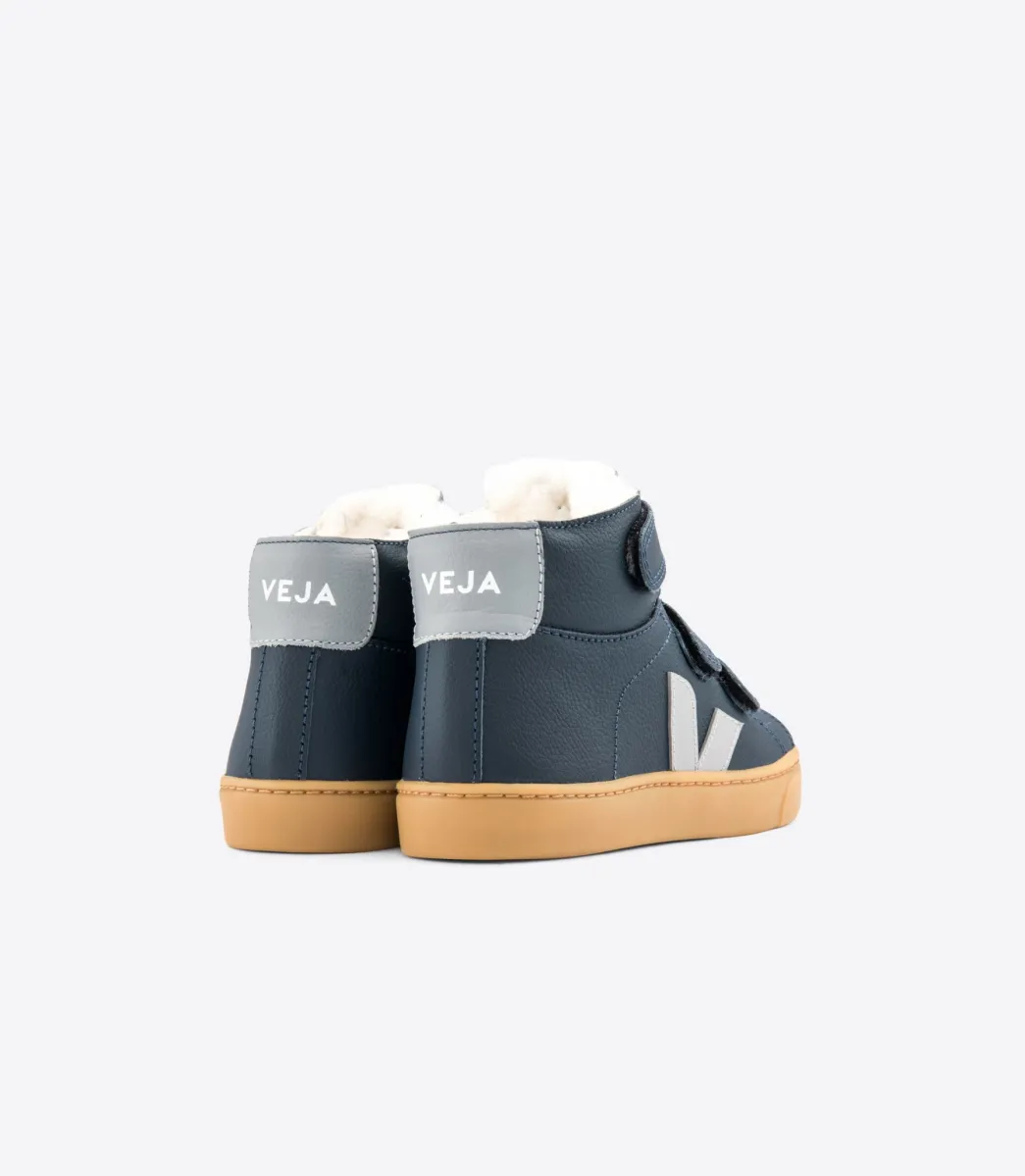 Kids VEJA ESPLAR MID FURED LEATHER NAUTICO OXFORD GREY