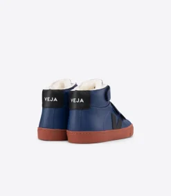 Kids VEJA ESPLAR MID FURED LEATHER COBALT RUST