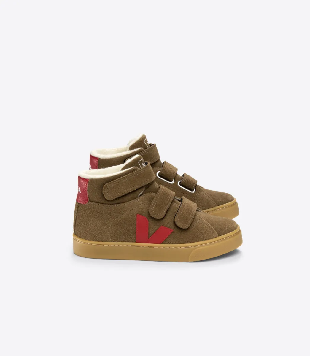 Kids VEJA ESPLAR MID FURED SUEDE BROWN PEKIN
