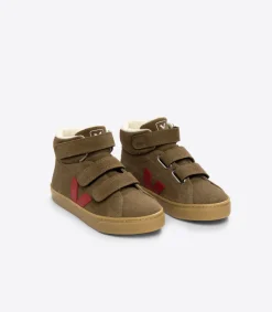 Kids VEJA ESPLAR MID FURED SUEDE BROWN PEKIN