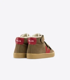 Kids VEJA ESPLAR MID FURED SUEDE BROWN PEKIN