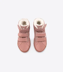 Kids VEJA ESPLAR MID FURED SUEDE DRIED PETAL